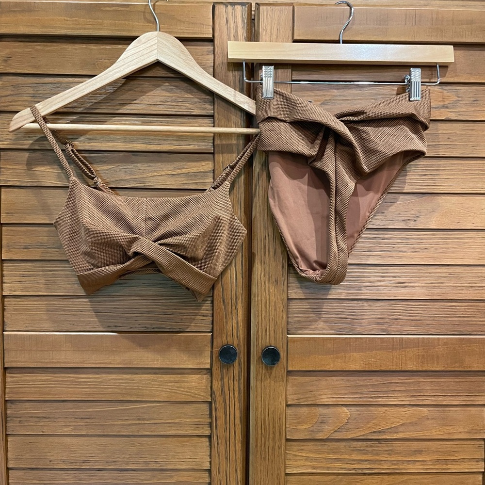 Brown Aerie high cut Bikini Set size small